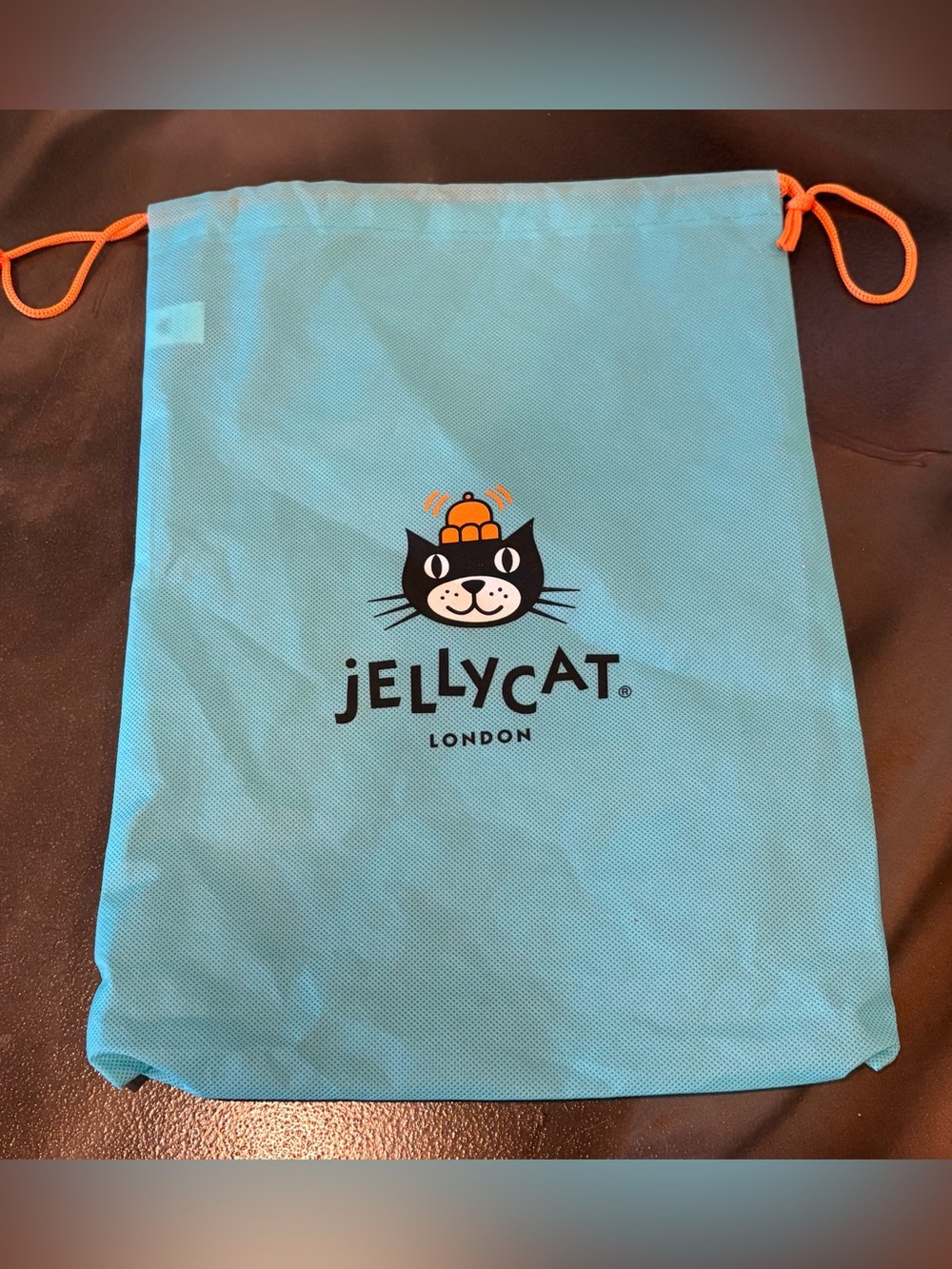 Jellycat Dust Bag Turquoise Orange Drawstring Storage Resell Pouch Gift Sack